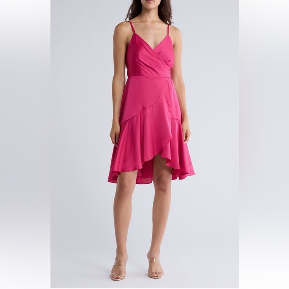 Hutch Sleeveless Tie Back Wrap Dress pink large NWT - Picture 1 of 2